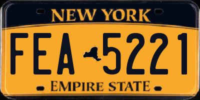 NY license plate FEA5221