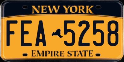 NY license plate FEA5258