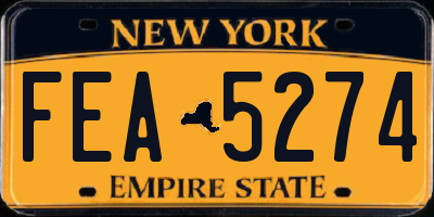 NY license plate FEA5274
