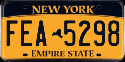 NY license plate FEA5298