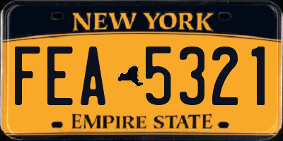 NY license plate FEA5321