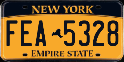 NY license plate FEA5328