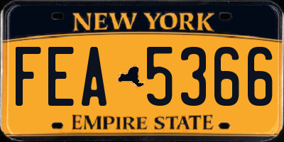 NY license plate FEA5366