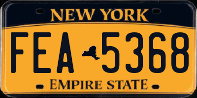 NY license plate FEA5368