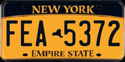 NY license plate FEA5372
