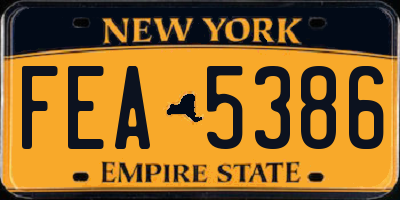 NY license plate FEA5386