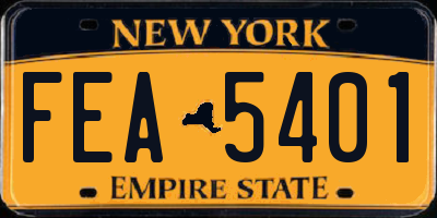 NY license plate FEA5401