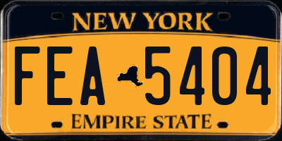 NY license plate FEA5404