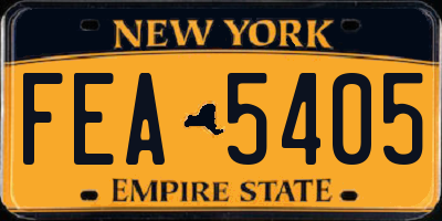 NY license plate FEA5405