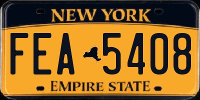 NY license plate FEA5408