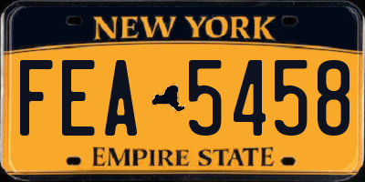 NY license plate FEA5458