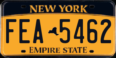 NY license plate FEA5462
