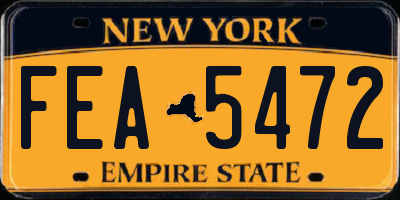 NY license plate FEA5472