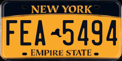 NY license plate FEA5494