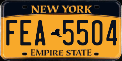 NY license plate FEA5504