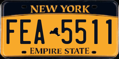 NY license plate FEA5511