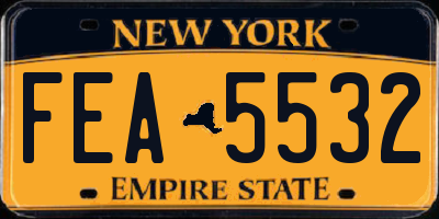 NY license plate FEA5532