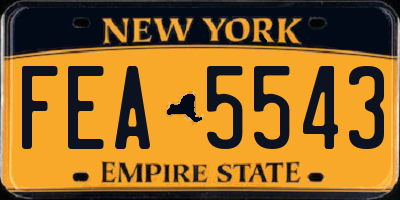 NY license plate FEA5543