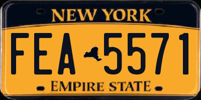 NY license plate FEA5571