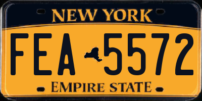 NY license plate FEA5572