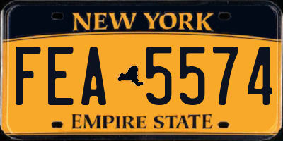 NY license plate FEA5574