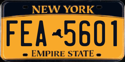 NY license plate FEA5601