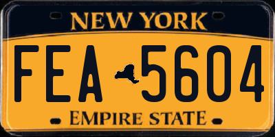 NY license plate FEA5604