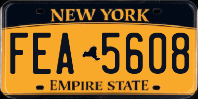 NY license plate FEA5608