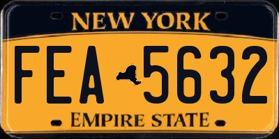 NY license plate FEA5632