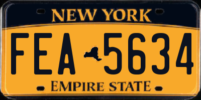 NY license plate FEA5634