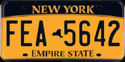 NY license plate FEA5642
