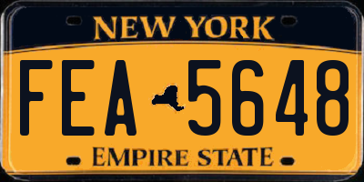 NY license plate FEA5648