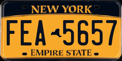 NY license plate FEA5657