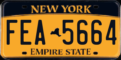 NY license plate FEA5664