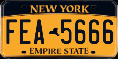 NY license plate FEA5666