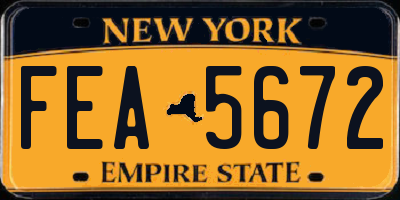 NY license plate FEA5672