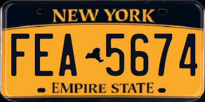NY license plate FEA5674