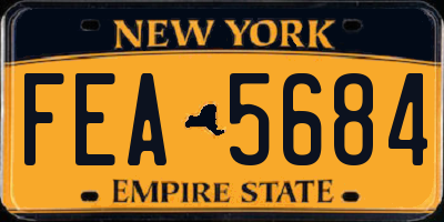 NY license plate FEA5684