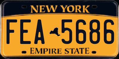 NY license plate FEA5686