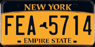 NY license plate FEA5714
