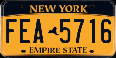 NY license plate FEA5716