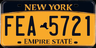 NY license plate FEA5721
