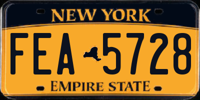 NY license plate FEA5728