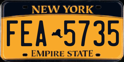 NY license plate FEA5735