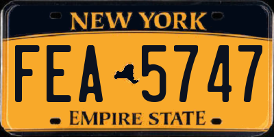 NY license plate FEA5747