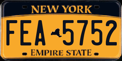 NY license plate FEA5752