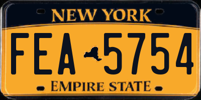 NY license plate FEA5754
