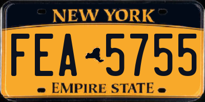 NY license plate FEA5755
