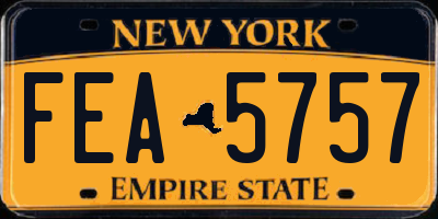 NY license plate FEA5757