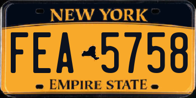 NY license plate FEA5758